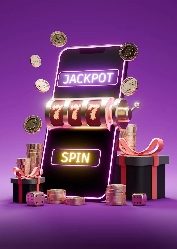 Mobil spilleautomat med jackpot, 777, mynter og gaver